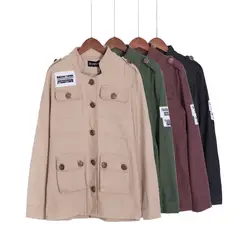 SM, L Демисезонный Для женщин вышивка военной Армейский зеленый куртка с кулиской Лоскутная Складная пальто casacos femininos C47001