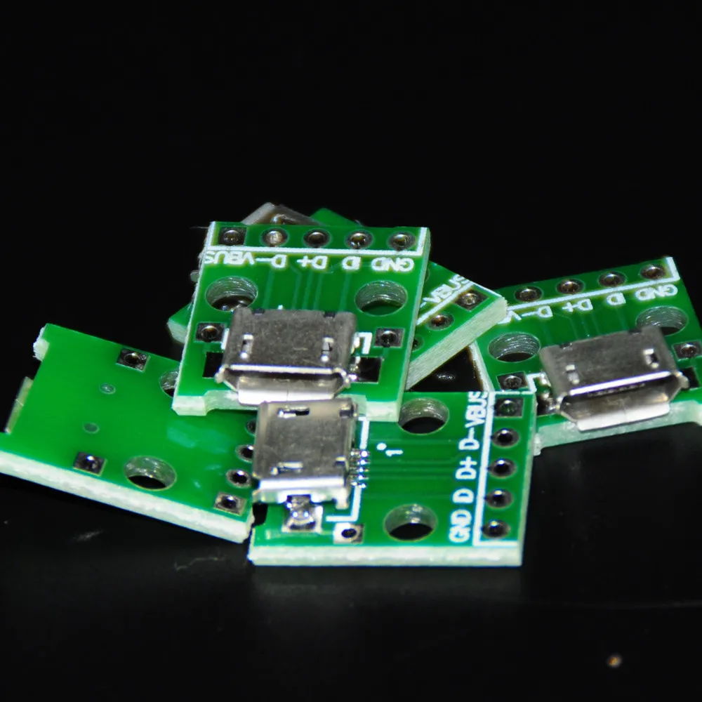 5 шт. Разъемы адаптеры Micro USB Для DIP 2 54 мм плата модуля типа B PCB Pin Pinboard электронный