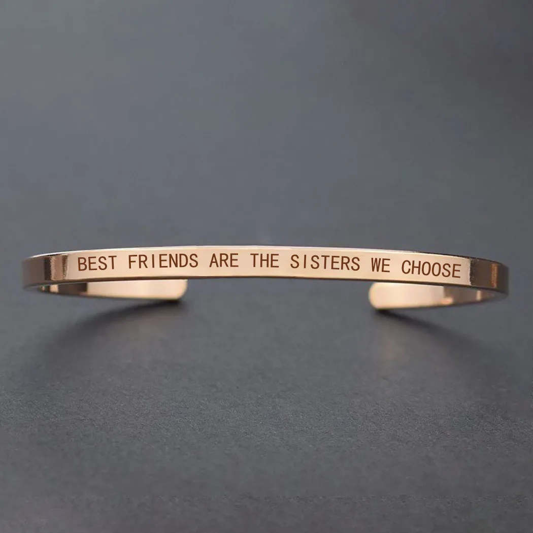 Best Friends Are The Sisters We Choose Friendship Bracelet Best Friends Cuff Bracelet Bangle Engraved Gifts for Best Friends