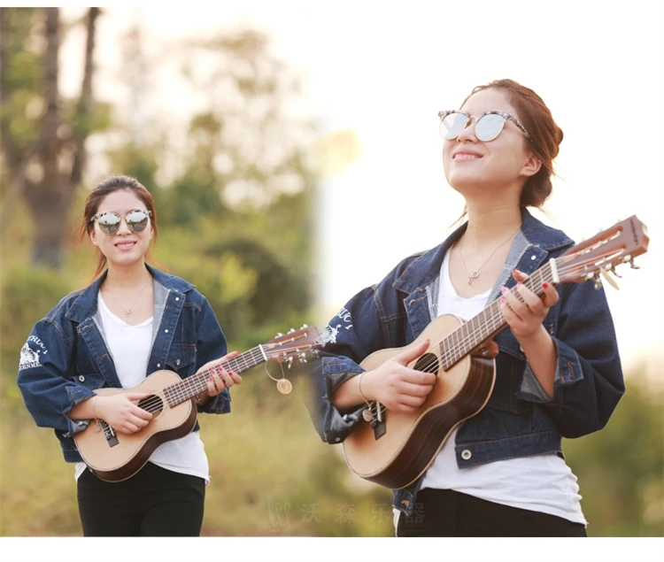 Топовая акустическая электрическая Guitalele Guilele 28 в мини-гитара 6 струн укулеле гитара ra красное дерево Акация ель Sapele