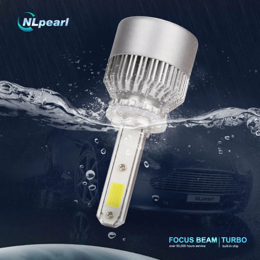 NLpearl 2 шт. 8000LM/пара H27 881 светодиодный лампы H7 H1 H11 H3 H13 9005 9006 H4 авто светильник S2