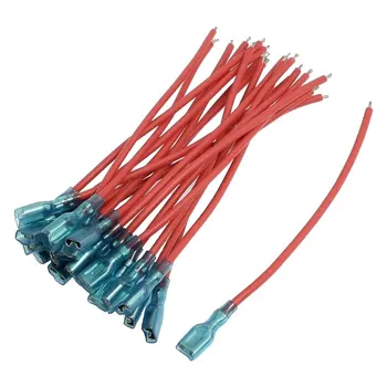

20 Pcs 6.3mm Crimp Terminal Cable Female Spade Connector Wire