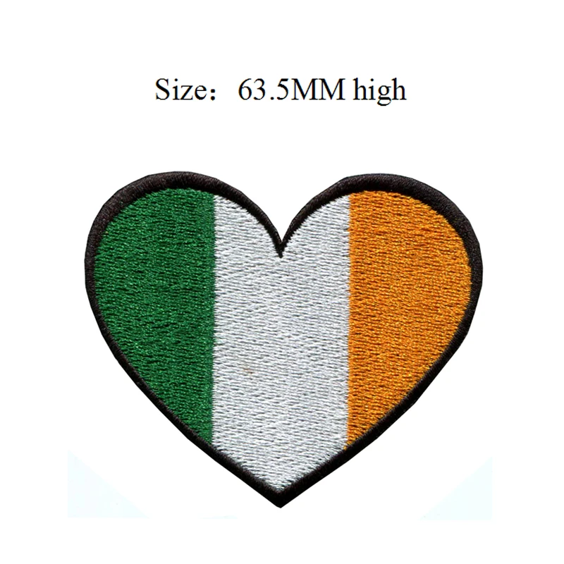 Ireland heart flag embroidery patch 635 mm highapplique clothingsew Ireland heart flag embroidery patch 635 mm highapplique clothingsew