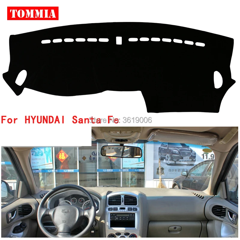 aliexpress com buy tommia interior dashboard cover light hyundai santa fe red light dashboard