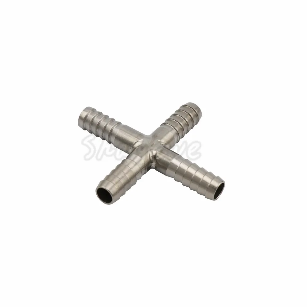 Stainless steel Hose Splicer Type T-Shaped or Cross Four-way Hose Connector Fitting for 8mm Beer Line Home Brewing (4)
