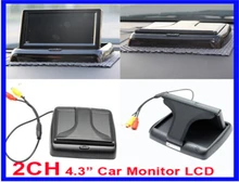 Free shipping Car Monitor,HD 480*234 4.3 inch Foldable LCD, Special for the Vehicle DVR,Rear View Camera ,DVD High Quality,GS-M