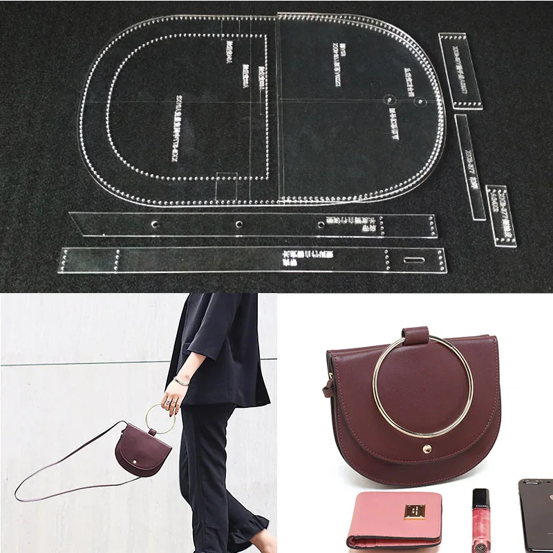 

Acrylic Stencil laser cut durable Sewing Pattern Template Pattern For DIY Handbag Leather Craft Sewing stencils 18.5x15.5x1cm