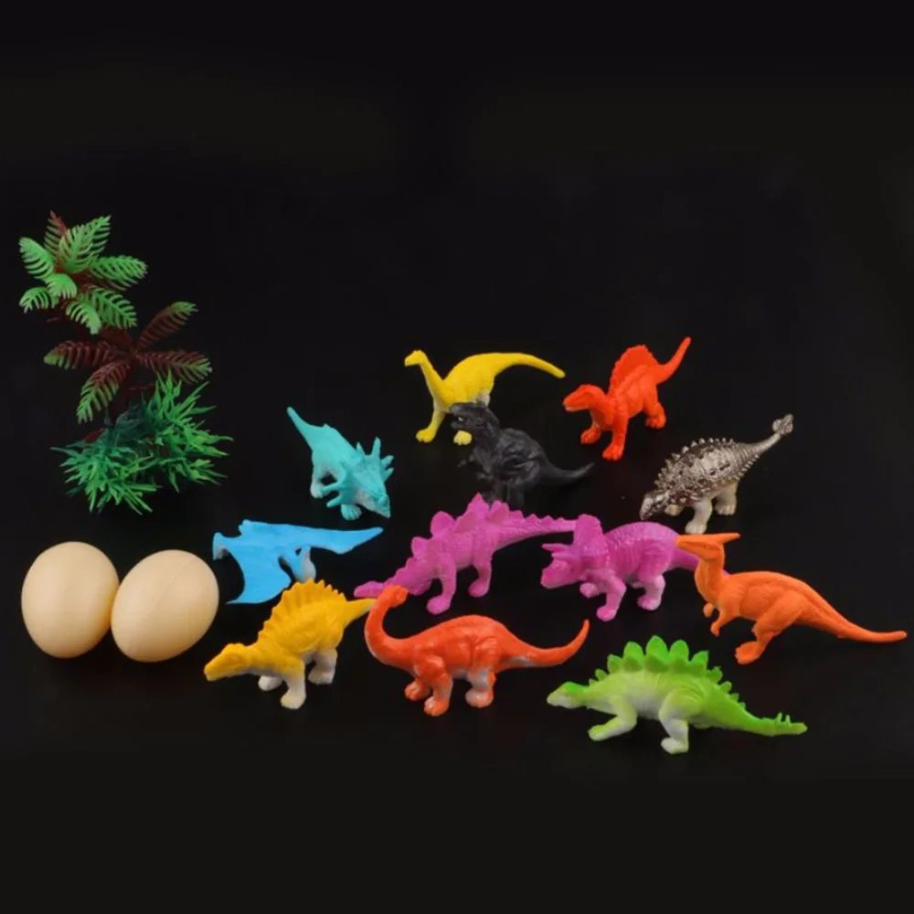 

Funny toy model figures home Decor Lot Simulation Mini Dinosaur animal Set Barrel Children Game Gift 16Pcs/set