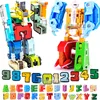 Los números mágicos creativo bloques de Montaje de bloques educativos figura de acción de transformación Robot deformación inglés Juguetes ► Foto 2/6