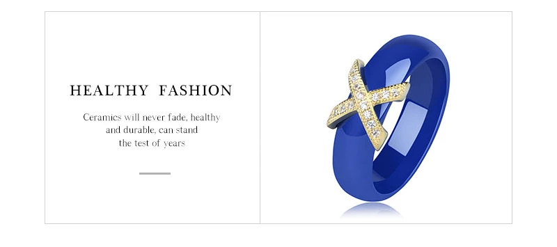 Hot X Крест кольца Синий Розовый керамические здоровые ювелирные изделия для женщин 6 мм Гладкие керамические кольца женский подарок Свадебные ювелирные изделия золото серебро