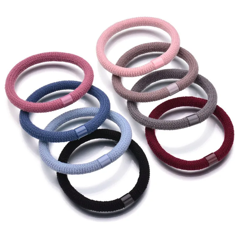 10 Pcs/Lot  Solid Color Black Hair Bands High Elastic Simplicity Hair Ties Ponytail Holder For Girls Women Hair Accessories large claw hair clips Hair Accessories