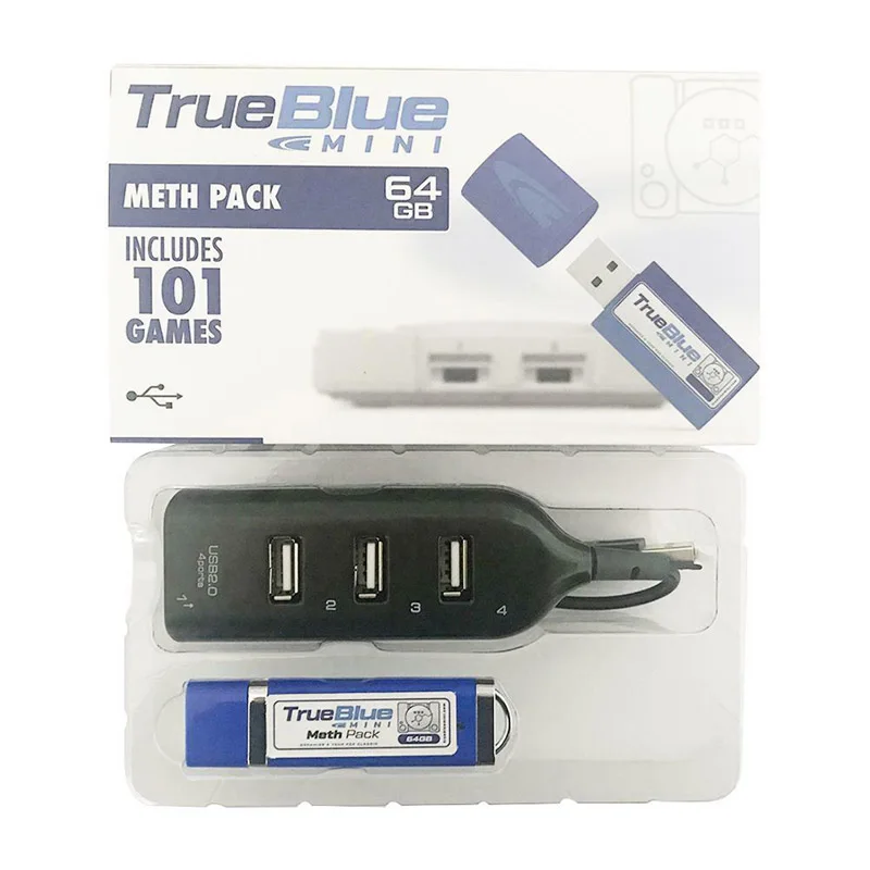 64G True Blue Mini Crackhead Pack 101 игры + Meth 32G Fight 58 для playstation Classic|Запасные части| |