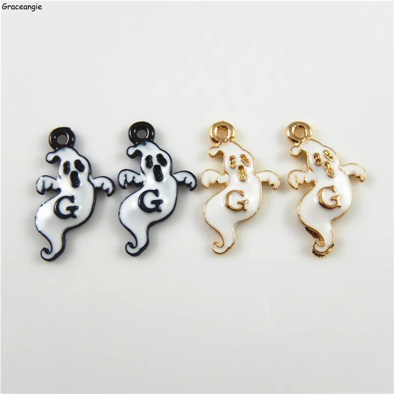 

15PC/Lot GraceAngie Mix Ghost Pendant Necklace Bracelet Charms Jewelry DIY Earring Zinc Alloy Black Gold Drops Jewelry Dec 52980