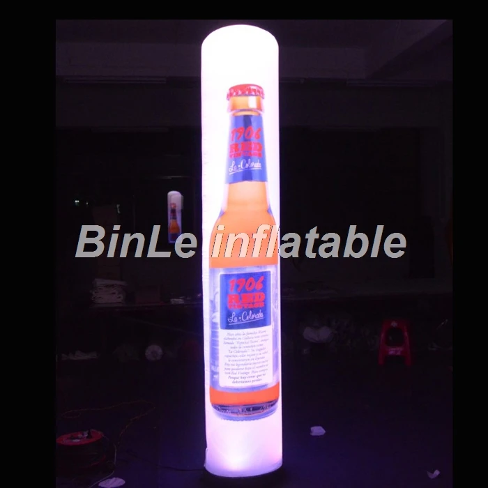 

2.4mH night event LED inflatable pillar column gate light for advertising decoration