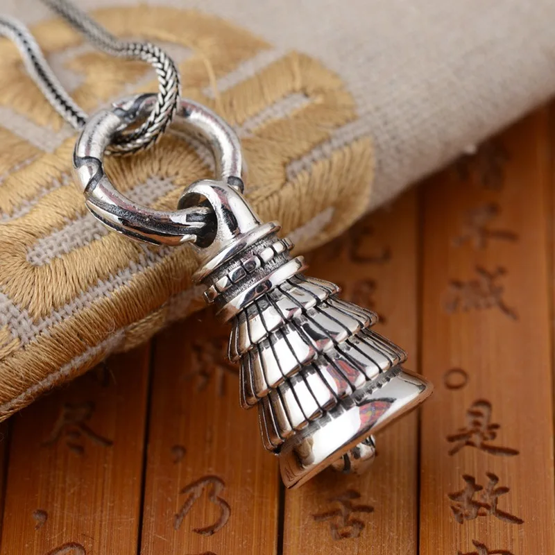 

S925 silver drop magic bells hang pendant archaize style manual accessories Thai silver wholesale