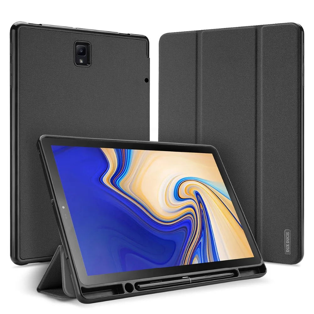 

Flip Case For Samsung TAB S4 10.5 SM-T830 SM-T835 S6 S5E 10.5 SPen Holder Slot Protective Stand Auto Sleep Wake Cover Tablet Bag