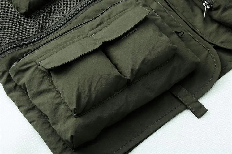 Хлопковый+ полиэстеровый жилет для рыбалки с сеткой, быстросохнущее пальто с поясом, военный жилет, одежда для рыбалки, уличная верхняя одежда