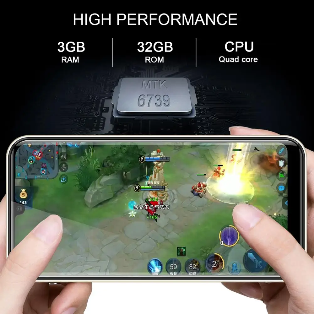 TEENO Vmobile A60 мобильный телефон Android 8,1 5,7 'HD+ Водонепроницаемая 2.5D экран 8MP двойная камера 3800 мАч 3 Гб ram 4G Celular смартфон