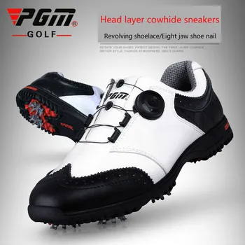 

2018 PGM Golf men Shoes Summer Breathable Waterproof Sneakers for male Non-slip sport shoes BOA Knobs Buckle Shoes
