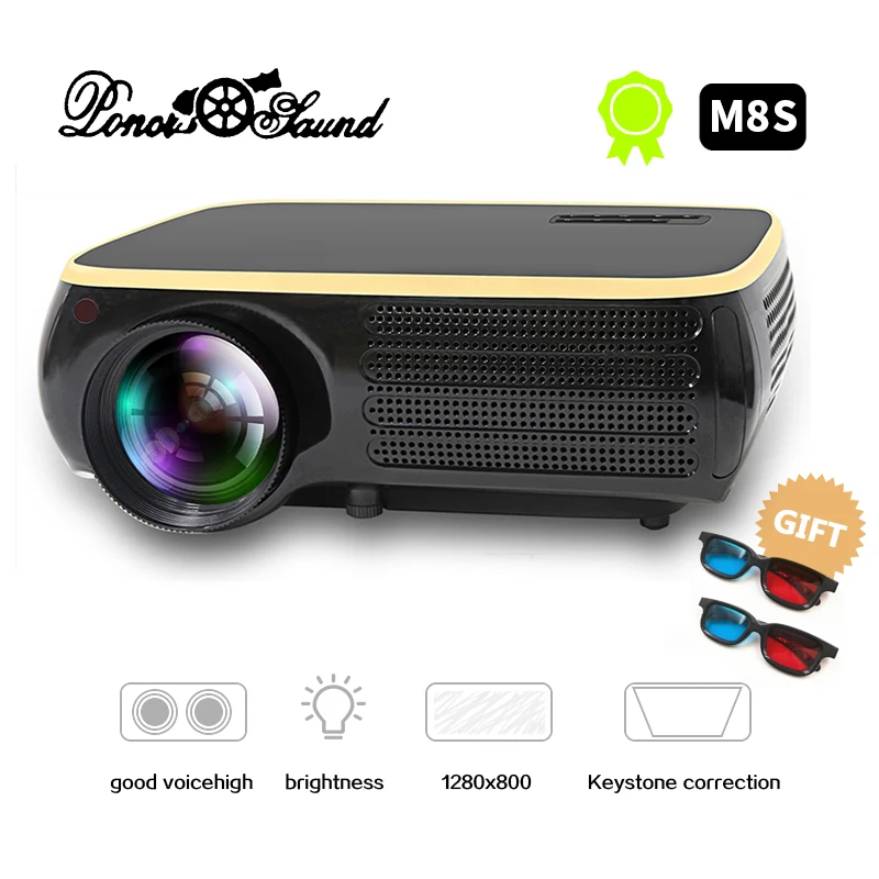 

ALSTON M8S Full HD 1080P Projector 4K 6500 Lumens Cinema Proyector Beamer Android WiFi Bluetooth hdmi VGA AV USB with gift