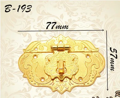 

6pcs Hardware Imitation gold lock box buckle with panel box password padlock hasps 57mm*77mm