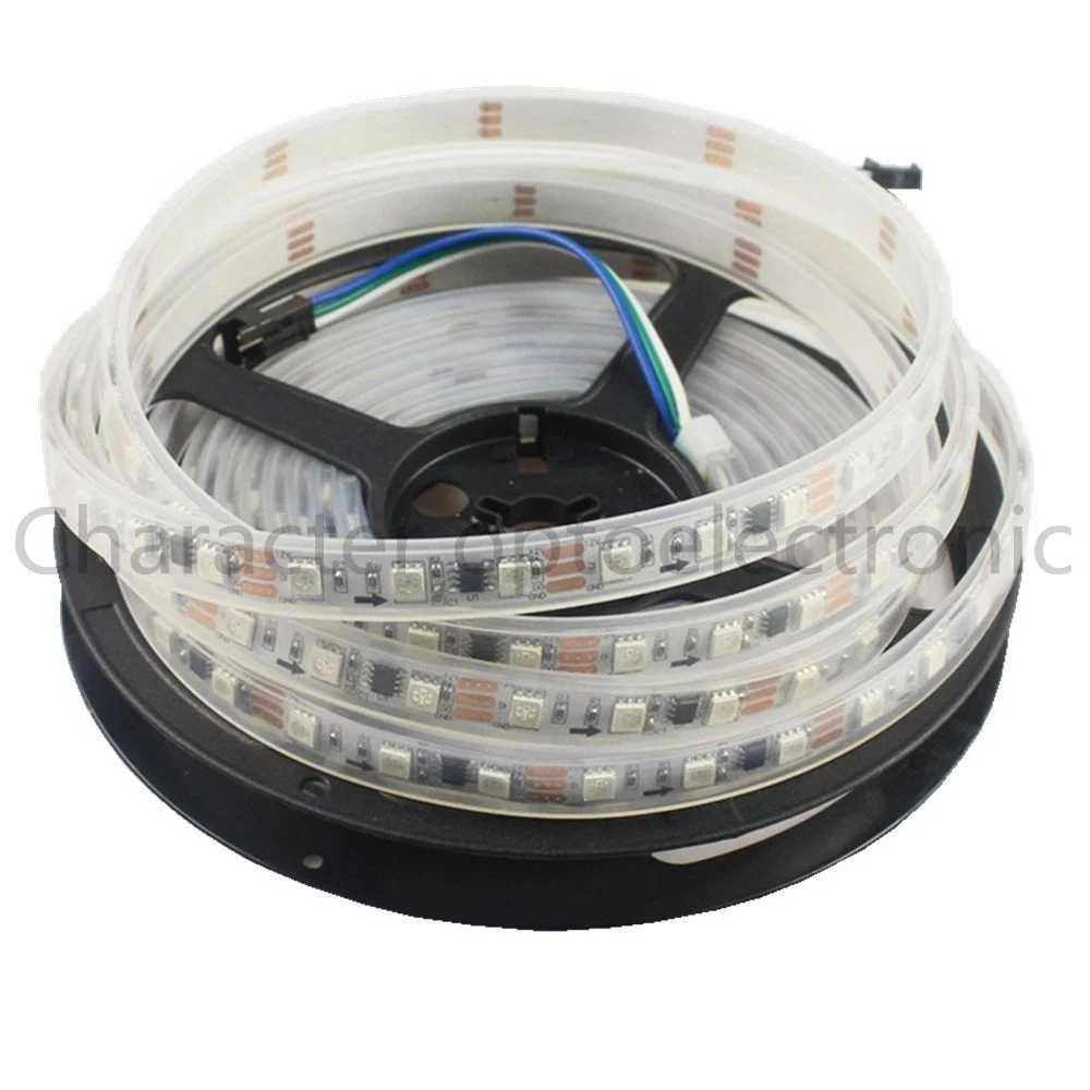 5 м/рулон DC12V ws2811 2811 ic 5050 SMD rgb светодиодные ленты адресуемый 30/48/60 светодиодов/м Светодиодная Пиксельная лента внешние ic, 1 ic control налобный фонарь на 3 светодиодах