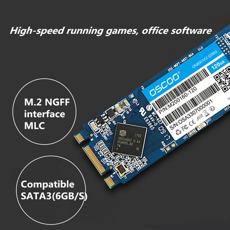 OSCOO NGFF M.2 SSD SATA3 60 ГБ 120 MLC M2 240 480 твердотельный накопитель Жесткий диск SATAIII 6 ГБ/сек.