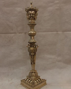 

USPS to USA S0852 Tibet Buddhism Temple White Copper Silver Carved Mahakala Vajrakila Faqi Statue