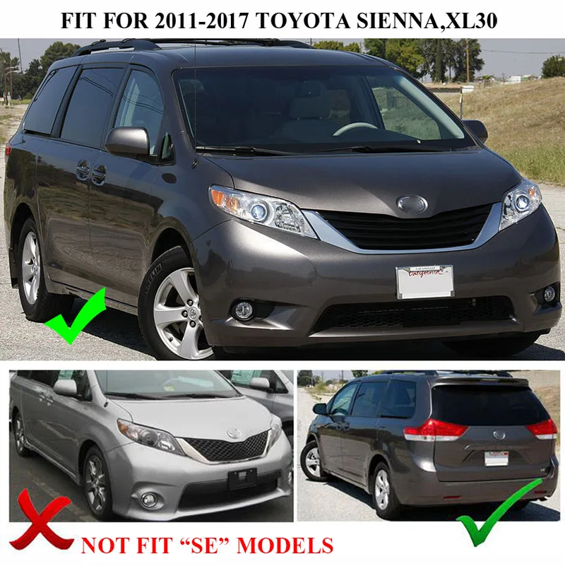 4Pcs Set For Toyota Sienna 2011-2017 Mudflaps Mud Flaps Splash Guards Mudguards 4Pcs Set For Toyota Sienna 2011-2017 Mudflaps Mud Flaps Splash Guards Mudguards