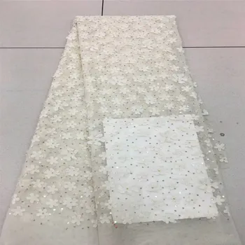 

Nigerian Lace Fabrics For Wedding 2017 For Sewing Hojilou African Lace Fabric In Sequines For Party Embroidered Tulle Lace F318-