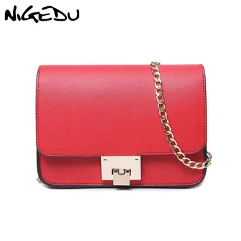 

NIGEDU Fashion Small Chain Flap Bags Female Messenger Bag High Quality Pu Leather Women Shoulder Bag Famous Brand Purse Handbags
