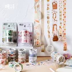 10 компл./лот DIY японская бумага декоративная клейкая лента забавная для детского творчества васи лента/маскирующая Лента наклейки