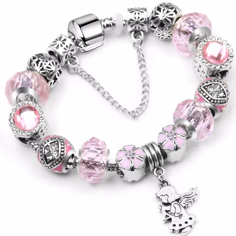 REuropean Beads Charm Women Bracelets Fashion Pa Bracelets Bangles For Women Jewelry