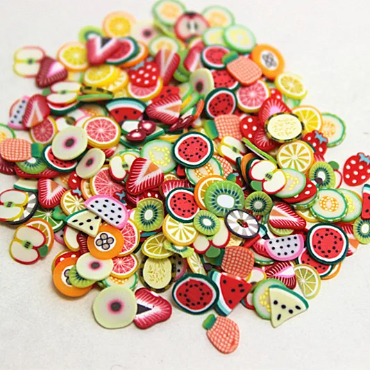 

About 1000pcs/pack Mixed Fruits Fimo Polymer Clay Slices Sticks nail Tips Decoration