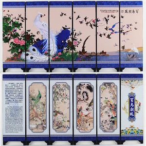 Мини складные перегородки 6 соединенных панелей декоративная покраска дерева Byobu богатство и хорошее состояние идеальный матч - Цвет: Белый