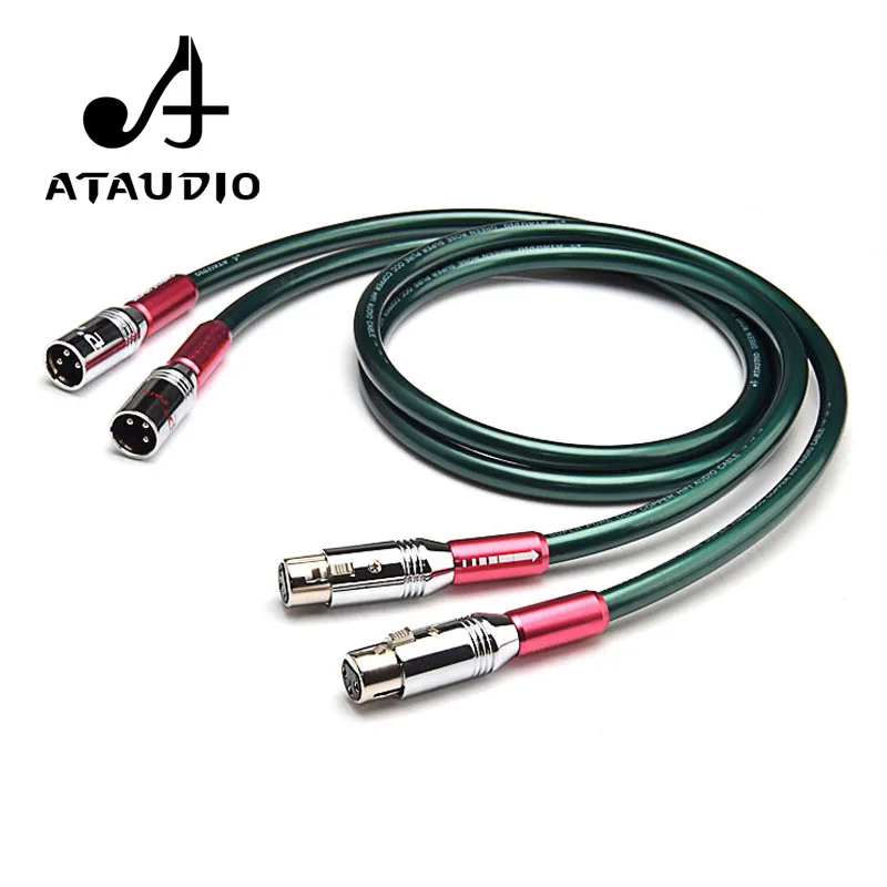 ATAUDIO Hifi XLR Cable Hi end Pure OCC Dual XLR Male to Male Cable 1m