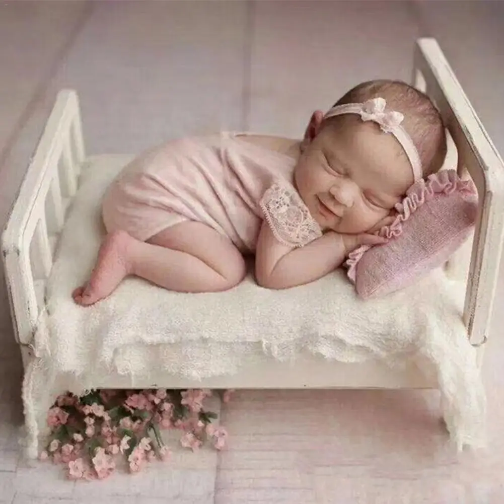 Детская фотография Маленькая деревянная кровать новорожденный реквизит кровать позирует ребенка фотография Реквизит Фотостудия кроватка реквизит для фотосессии позирует диван