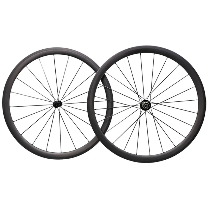 

New type light weight Clincher carbon road bike wheels thin rims wheelset