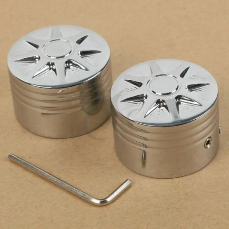 

28.8mm Left & Right Front Axle Nut Cover Bolt Kit For Harley Sportster XL883 Touring Road Glides King Dyna Trike Chrome Aluminum