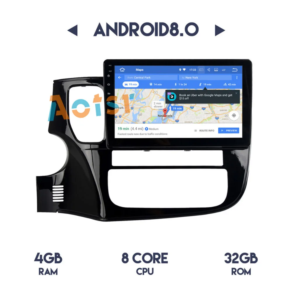 Perfect top quality 10.2"Android 8.0 tape recorder Car DVD GPS for MITSUBISHI OUTLANDER 2014-2017 headunit video player Radio Stereo rds 1