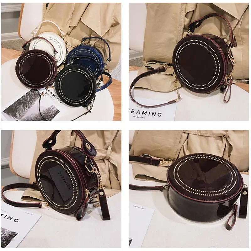 DIINOVIVO الأزياء براءات الاختراع والجلود المرأة حقيبة صغيرة برشام جولة Crossbody حقيبة ل سلسلة نسائية العلامة التجارية حقائب السيدات حقائب اليد ... DIINOVIVO الأزياء براءات الاختراع والجلود المرأة حقيبة صغيرة برشام جولة Crossbody حقيبة ل سلسلة نسائية العلامة التجارية حقائب السيدات حقائب اليد ...