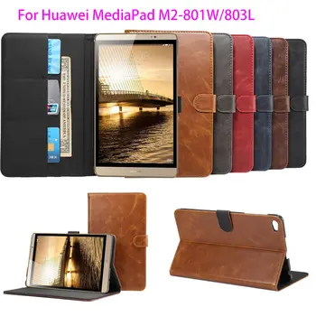 

Smart protective leather cover case For Huawei MediaPad M2 M2-801W M2-803L Huawei M2 8.0 tablet case Luxury Crazy Horse pattern