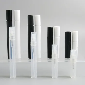 

100 x 2ml 3ml 4ml 5ml Plastic Perfume Bottles Mini Travel Black White Clear Spray Refillable Bottle Empty Small Parfum Atomizer