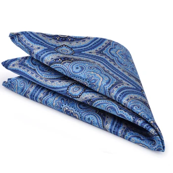

ciciTree New Men's Paisley suit Pocket Square Men Silk Polyester Jacquard Woven Handkerchief for Wedding boys father's Gift