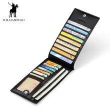 Wilampolo тонкий длинный мужской кошелек из натуральной кожи, солидный, кредитный держатель для карт, с записной книгой, для мужчин, t POLO185133,, дизайн