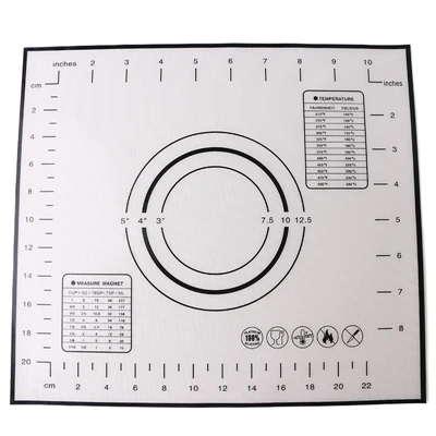 Delidge 1 шт. большой размер коврик для замеса теста со шкалой силиконовый антипригарный коврик Пельменная оболочка Скалка коврик кондитерский инструмент для выпечки - Цвет: black small