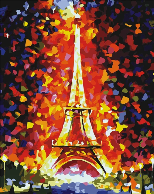40x60cm Hand Painting Colorful Paris Eiffel Tower Canvas Abstract Modern Art Unframed Photo Famous World 40x60cm Hand Painting Colorful Paris Eiffel Tower Canvas Abstract Modern Art Unframed Photo Famous World