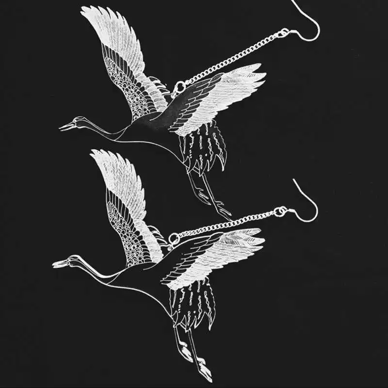 

New Fashion Transparent Acrylic Jewelry Long Drop Crane Earrings For Women