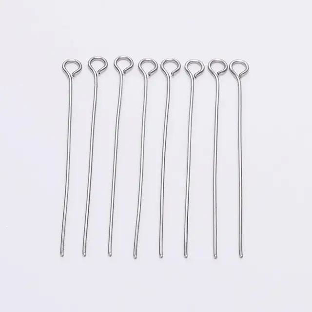 100pcs Stainless steel Eye Head Pins Metal Eye Pins For Jewelry Making Findings Diy Earrings Pendant Jewelry Pins Supplies 1