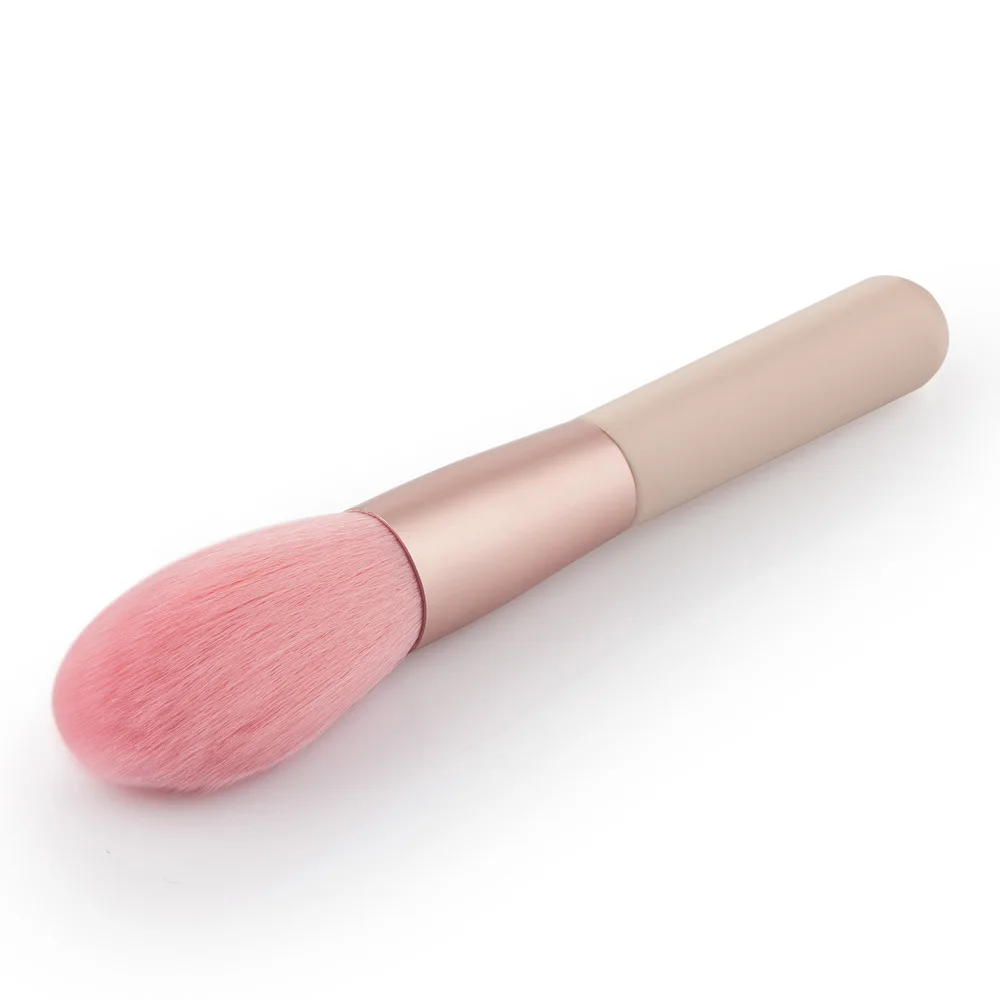 

Professional Powder Blush Brushes Facial Foundation Makeup Brushes Pink Wood & Aluminum Tube Handle Flame Shape Brush Head